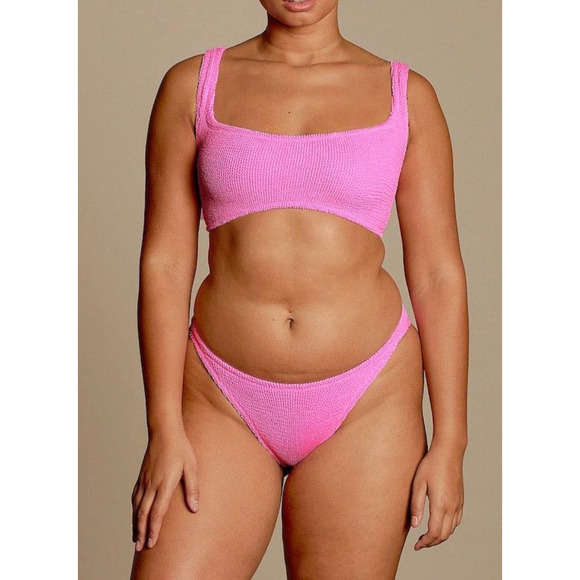 Hunza G Xandra Bikini Square Neck Two Piece Set Bubblegum Pink - Picture 5 of 5